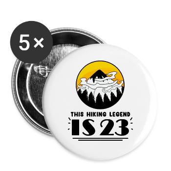 23rd birthday mountains 23 years old mountain hiking - Buttons large 2.2''/56 mm (5-pack) - white - Front