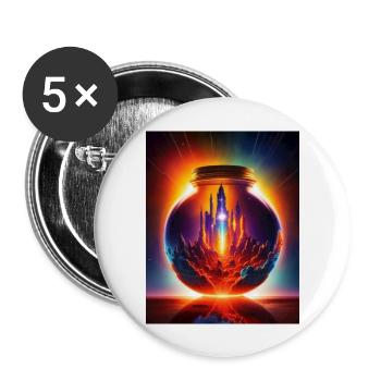 Un monde dans une bouteille - Lot de 5 grands badges (56 mm) - blanc - Devant