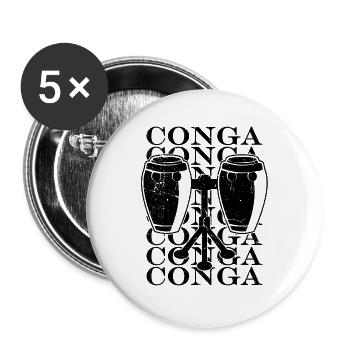 Conga Percussion Instrument Drummer Conga Player - Buttons large 2.2''/56 mm (5-pack) - white - Front