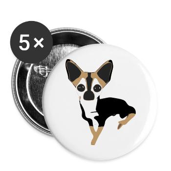 Missy the Chihuahua - Buttons large 2.2''/56 mm (5-pack) - white - Front