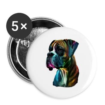 Boxer Dog Colorful - Buttons large 2.2''/56 mm (5-pack) - white - Front