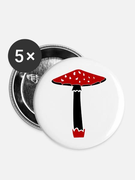 Pilz - Buttons groß 56 mm (5er Pack) - Weiß