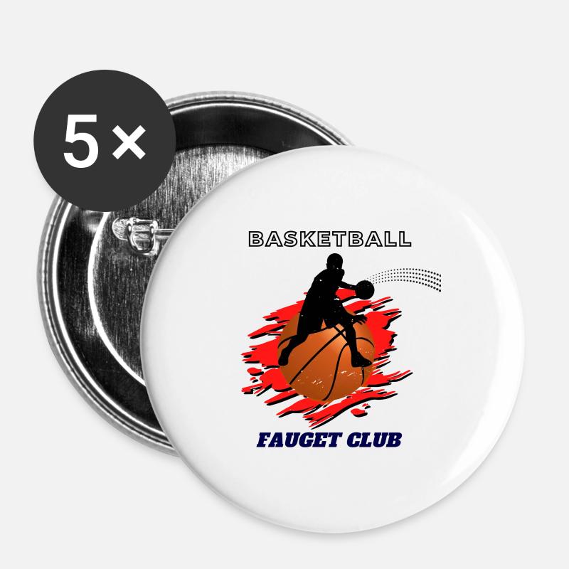 Basketball - Buttons large 2.2''/56 mm (5-pack) - white
