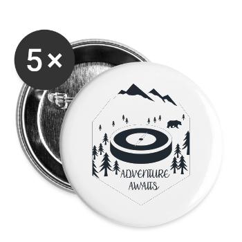 ADVENTURE AWAITS - Buttons large 2.2''/56 mm (5-pack) - white - Front