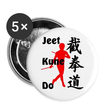 001 kung fu jeet kun do - Lot de 5 grands badges (56 mm) - blanc - Devant