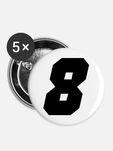 8 - Buttons groß 56 mm (5er Pack) - Weiß
