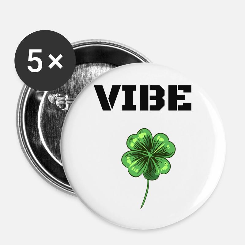 Vibe, mood, good mood - Buttons large 2.2''/56 mm (5-pack) - white