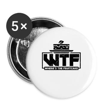 Où est le gâteau aux fruits Nutty Baker Fruitcake Lover - Lot de 5 grands badges (56 mm) - blanc - Devant
