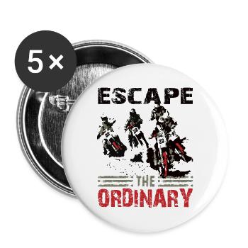 Motocross Race Vintage dem gewöhnlichen entfliehen - Buttons groß 56 mm (5er Pack) - Weiß - Vorne