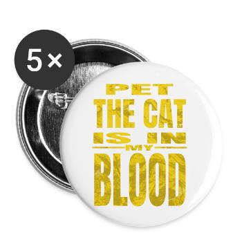 cat face hoodies and sweatshirts geek big cat - Buttons groß 56 mm (5er Pack) - Weiß - Vorne