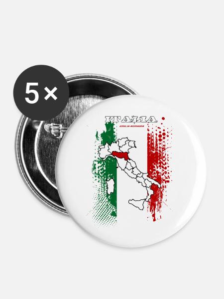 Emilia Romagna - Buttons groß 56 mm (5er Pack) - Weiß