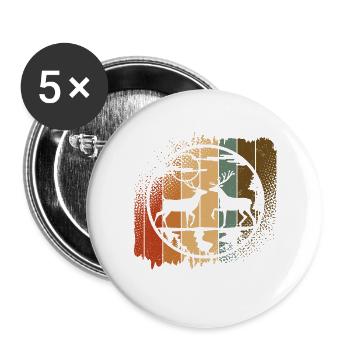 roe deer - Buttons large 2.2''/56 mm (5-pack) - white - Front