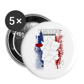 Bretagne - Lot de 5 grands badges (56 mm) - blanc - Devant