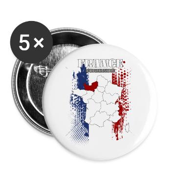 Normandie - Buttons groß 56 mm (5er Pack) - Weiß - Vorne
