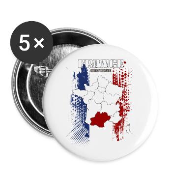 Occitanie - Lot de 5 grands badges (56 mm) - blanc - Devant