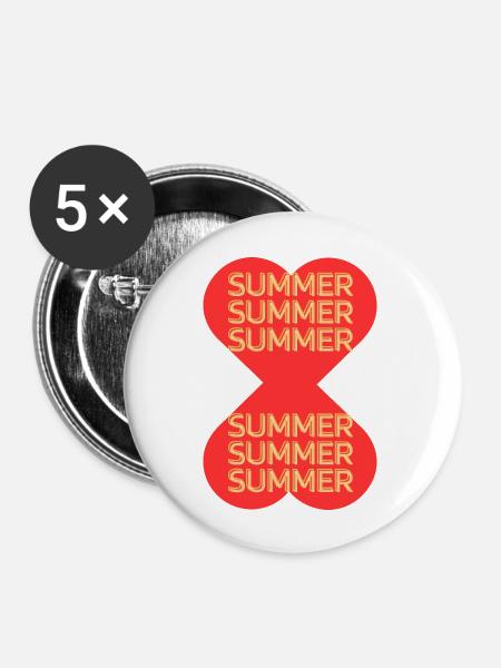 summer - Buttons groß 56 mm (5er Pack) - Weiß