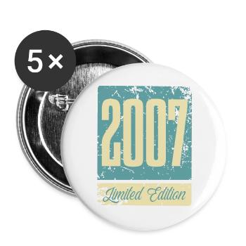 2007 Anniversaire de naissance Année de naissance - Lot de 5 grands badges (56 mm) - blanc - Devant