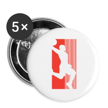 Basketball Basketballer - Buttons groß 56 mm (5er Pack) - Weiß - Vorne