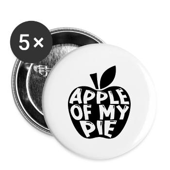 Pomme De Ma Tarte Pâtisseries Amateurs de Tarte aux Pommes - Lot de 5 grands badges (56 mm) - blanc - Devant