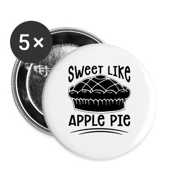 Sucré comme la tarte aux pommes Pâtisseries Amateur de tarte aux pommes - Lot de 5 grands badges (56 mm) - blanc - Devant