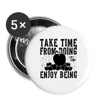 Prenez le temps de faire des pâtisseries amateur de tarte aux pommes - Lot de 5 grands badges (56 mm) - blanc - Devant