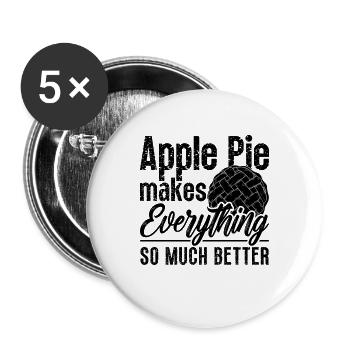 La tarte aux pommes fait tout cuire à la tarte aux pommes Lover - Lot de 5 grands badges (56 mm) - blanc - Devant