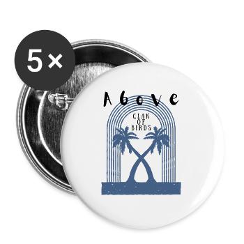 above clan of birds palmen 01 - Buttons groß 56 mm (5er Pack) - Weiß - Vorne