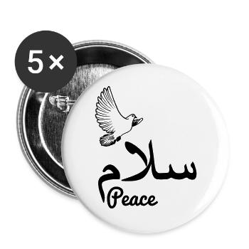 Arabischer Frieden mit Taubenfrieden - Buttons groß 56 mm (5er Pack) - Weiß - Vorne