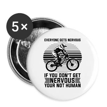 Everyone Gets Nervous BMX Racing Cycling BMX Rider - Buttons groß 56 mm (5er Pack) - Weiß - Vorne