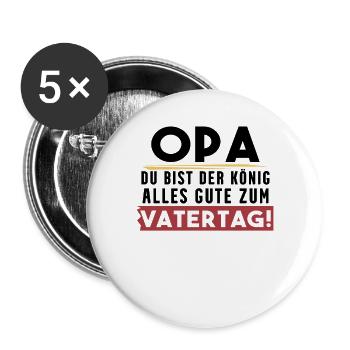 Opa Vatertag Großeltern Geschenk - Buttons groß 56 mm (5er Pack) - Weiß - Vorne