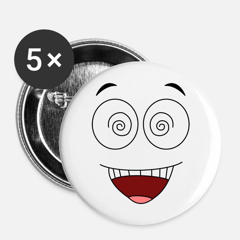 Crazyface - Buttons large 2.2''/56 mm (5-pack) - white