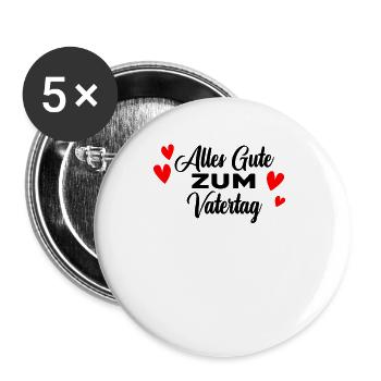 Vatertag Baby Spruch - alles Gute zum Vatertag - Buttons groß 56 mm (5er Pack) - Weiß - Vorne