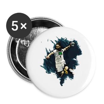 Handballer - Handball - Buttons groß 56 mm (5er Pack) - Weiß - Vorne