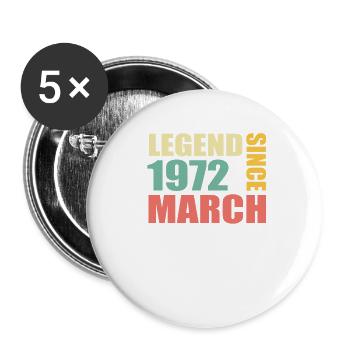51e anniversaire Mars Né en 1972 Idée cadeau - Lot de 5 grands badges (56 mm) - blanc - Devant