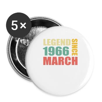 57th birthday March Born in 1966 Gift idea - Buttons large 2.2''/56 mm (5-pack) - white - Front