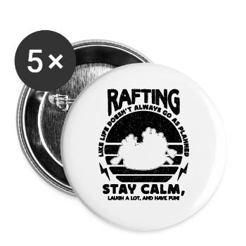 Comme si la vie n’allait pas toujours Canoë Amateur de rafting - Lot de 5 grands badges (56 mm) - blanc - Devant