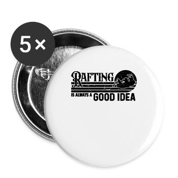 Is Always A Good Idea Retro Kayaking Rafting Lover - Buttons large 2.2''/56 mm (5-pack) - white - Front