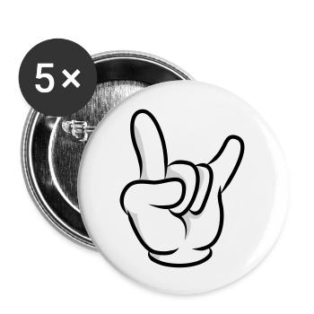 hand symbol - Buttons groß 56 mm (5er Pack) - Weiß - Vorne