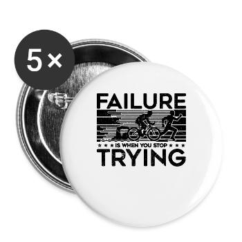 Failure Is When You RetroTraining Triathlon Lover - Buttons large 2.2''/56 mm (5-pack) - white - Front