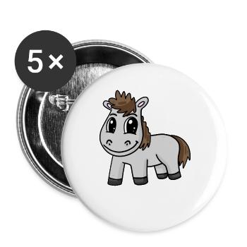 Horse - Buttons large 2.2''/56 mm (5-pack) - white - Front