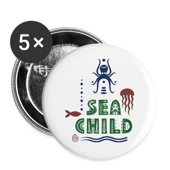 Design for divers - Buttons large 2.2''/56 mm (5-pack) - white - Front