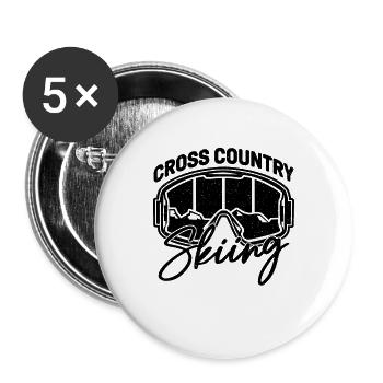 Cross Country Skiing Loves Ski Racing XC Skier - Buttons large 2.2''/56 mm (5-pack) - white - Front