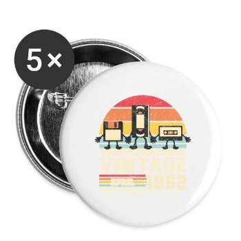 71. Geburtstag April Jahrgang 1952 Geschenkidee - Buttons groß 56 mm (5er Pack) - Weiß - Vorne