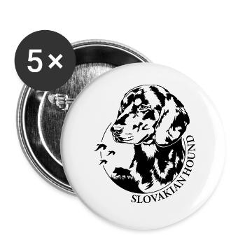 Slovakian Hound Portrait Hunde Jagdhund Wilsigns - Buttons groß 56 mm (5er Pack) - Weiß - Vorne
