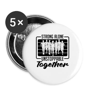 Strong Alone Unstoppable Retro Race Country Runner - Lot de 5 grands badges (56 mm) - blanc - Devant