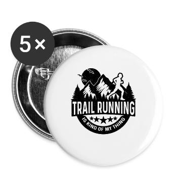 Trail Running Is Kind Of My Athletes Trail Runner - Buttons large 2.2''/56 mm (5-pack) - white - Front