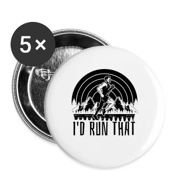 I'd Run That Trail Marathoner Running Trail Runner - Buttons large 2.2''/56 mm (5-pack) - white - Front