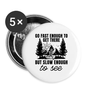 Go Fast Enough To Trail Race Athletes Trail Runner - Buttons large 2.2''/56 mm (5-pack) - white - Front