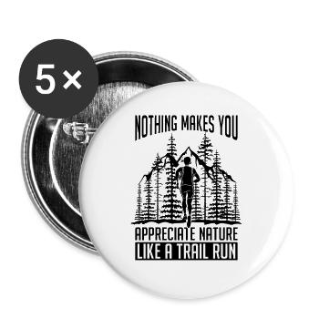 Nothing Makes You Marathoner Trekking Trail Runner - Buttons groß 56 mm (5er Pack) - Weiß - Vorne