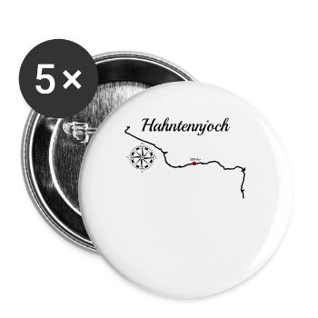 Hahntennjoch Serpentinen - Buttons groß 56 mm (5er Pack) - Weiß - Vorne